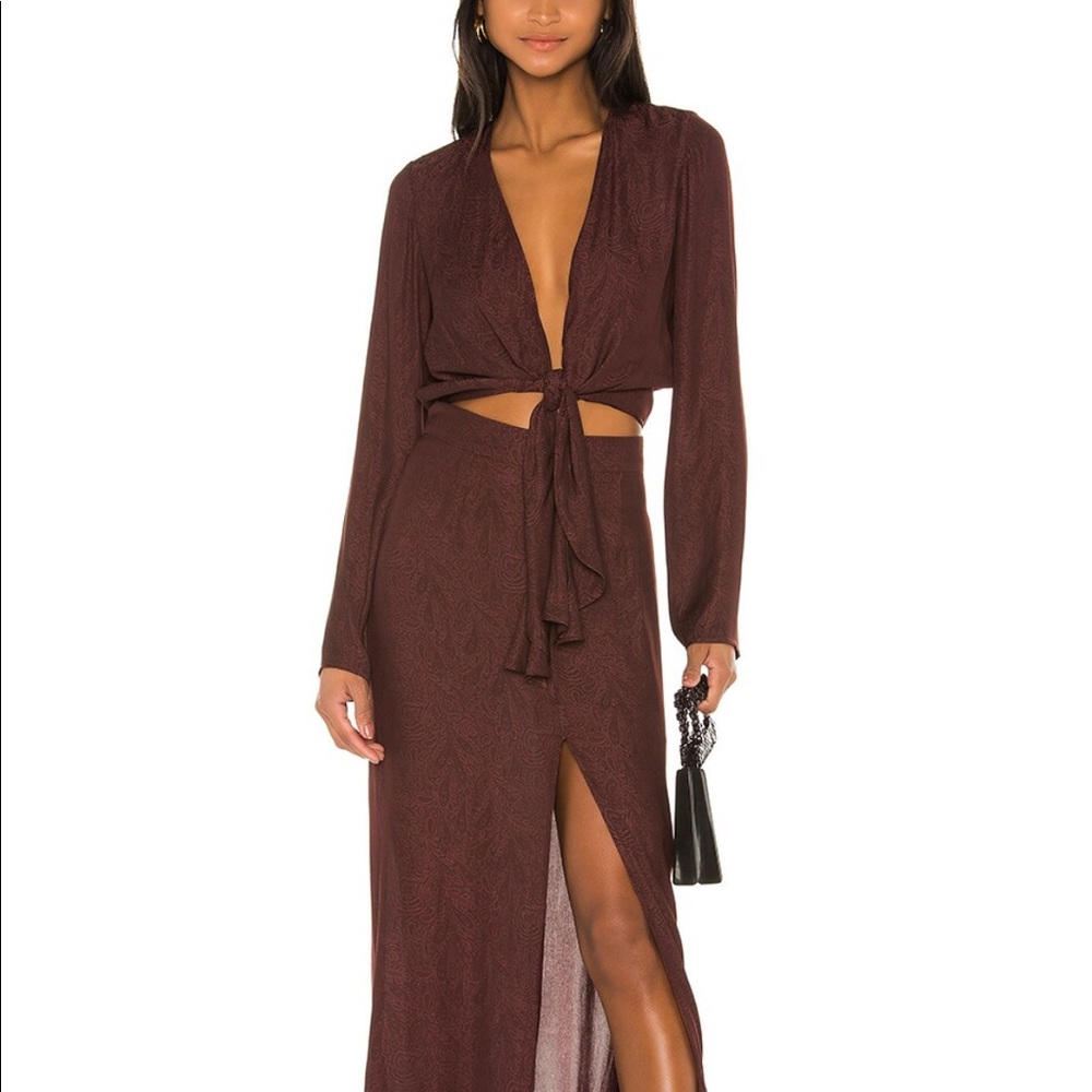 L’académie The Francoise Maxi Dress in Burgundy